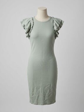Express Mint Ruffle Sleeve Midi Bodycon Dress Medium